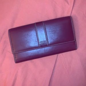 Maroon thin coach wallet